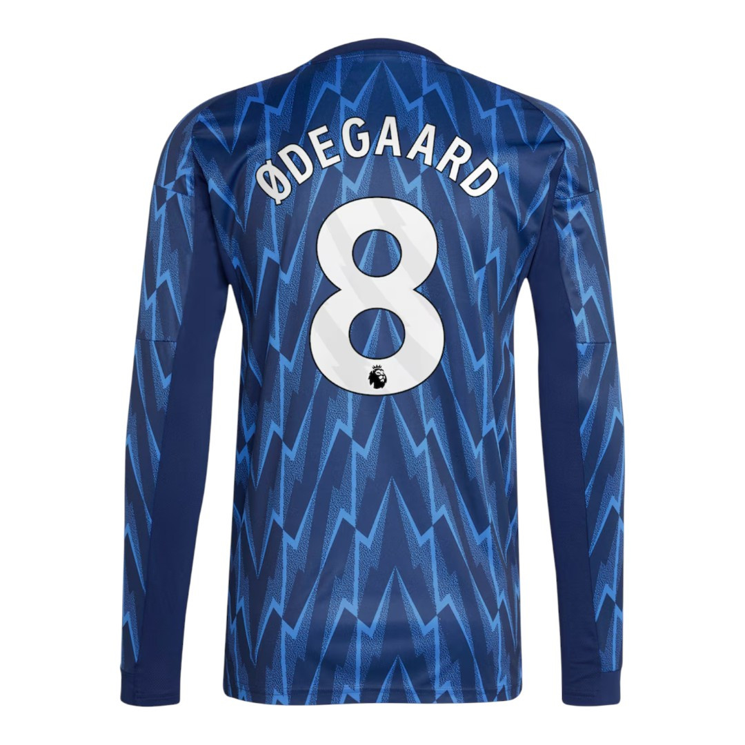 ØDEGAARD #8 Arsenal 25/26 Men's Away Long Sleeve Shirt - PL Font