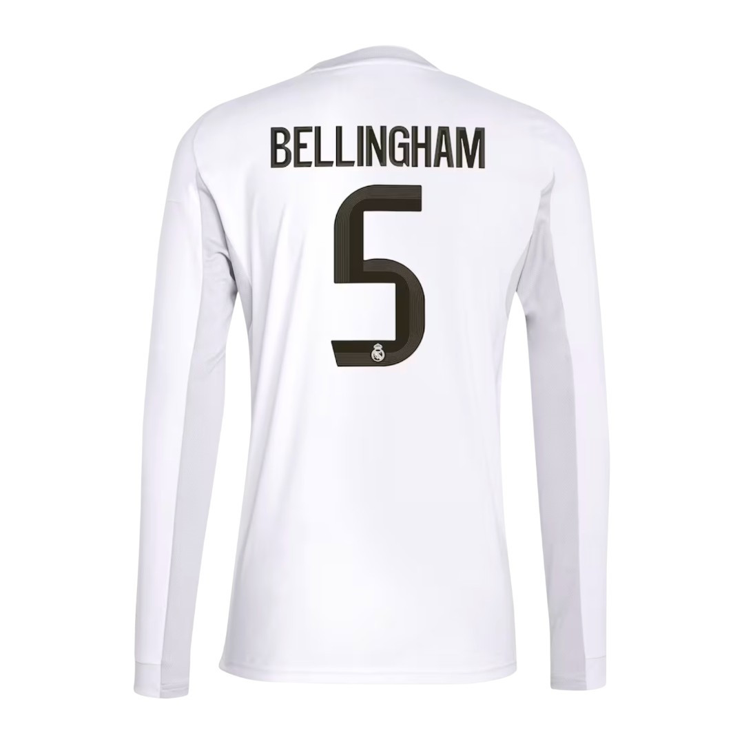 BELLINGHAM #5 Real Madrid 25/26 Men's Home Long Sleeve Shirt