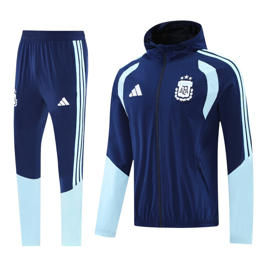 Argentina 2026 Men's Navy Long Zip Windbreaker