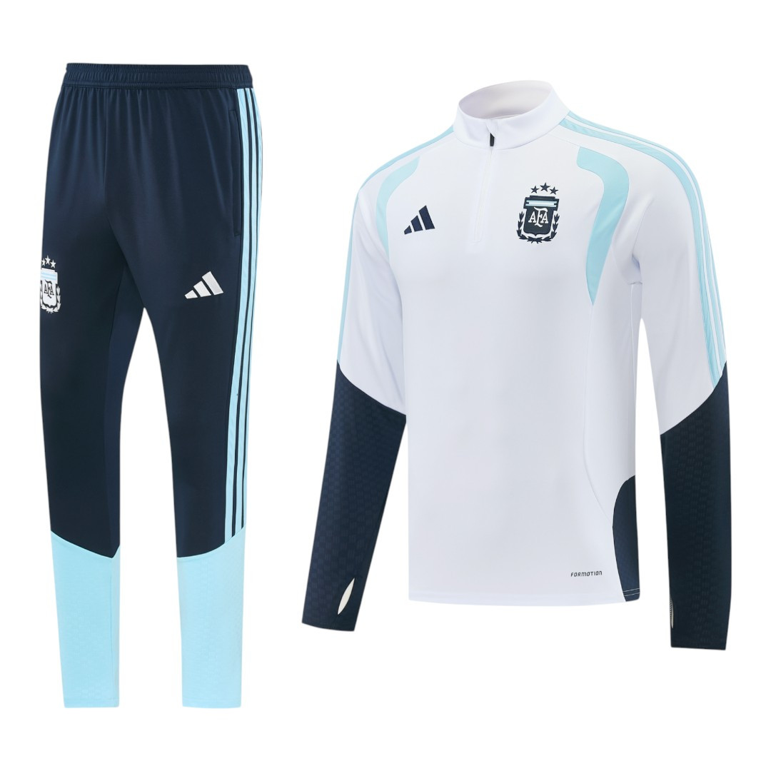 Argentina 2026 Men's White Short Zip Tracksuit