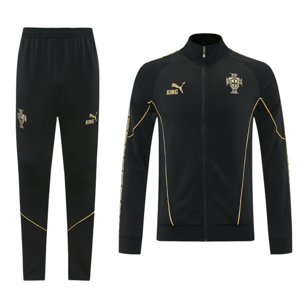 Portugal 2026 Men's Black Long Zip Jacket