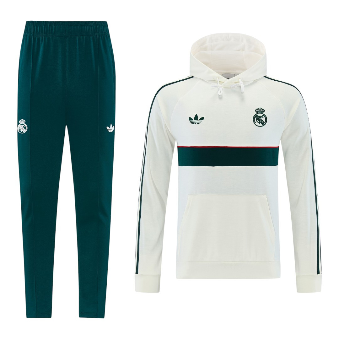Real Madrid 26/27 Men's White-Green Hoodie