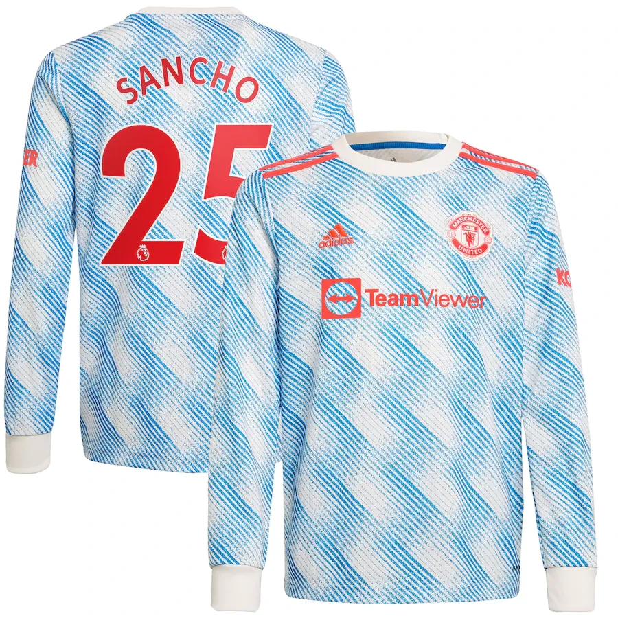 SANCHO #25 Men's 21/22 Long Sleeve Stadium Manchester United Away Shirt