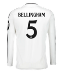 BELLINGHAM #5 Real Madrid 24/25 Men's Home Long Sleeve Shirt