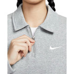Nike Women's Gray Oversized Short-Zip Fleece