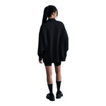 Nike Women's Black Oversized Short-Zip Fleece