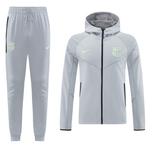 Barcelona 24/25 Men's Gray Long Zip Hoodie Tracksuit