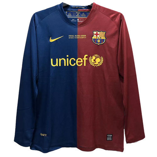 Barcelona 08/09 Men's Home Retro Long Sleeve Shirt UCL Edition