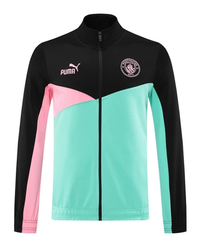 Manchester City 24/25 Men's Turquoise-Black Long Zip Jacket