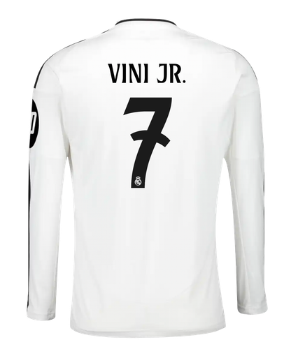 VINI JR #7 Real Madrid 24/25 Men's Home Long Sleeve Shirt
