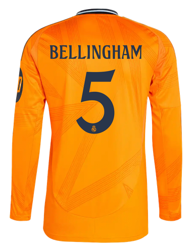 BELLINGHAM #5 Real Madrid 24/25 Men's Away Long Sleeve Shirt