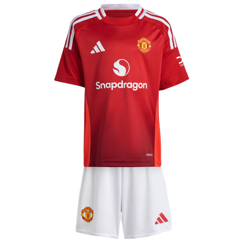 B.FERNANDES #8 Manchester United 24/25 Kid's Home Shirt and Shorts - Man United Font