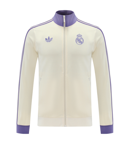 Real Madrid 24/25 Men's Originals White Long Zip Jacket