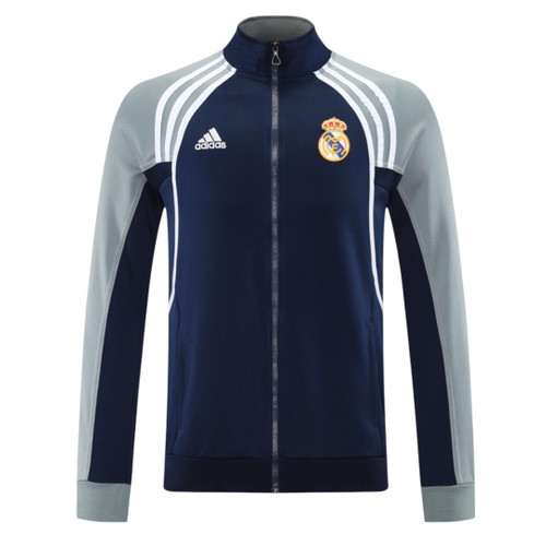 Real Madrid 25/26 Men's Navy-Gray Long Zip Jacket