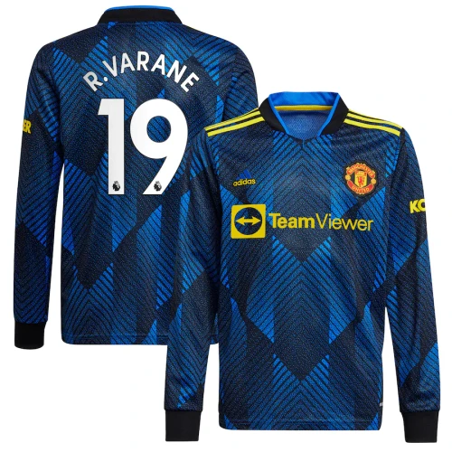 R.VARANE #19 Men's 21/22 Long Sleeve Stadium Manchester United Third Shirt