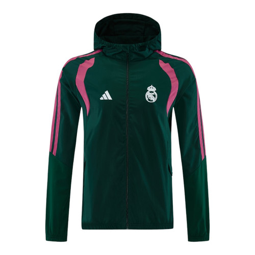 Real Madrid 26/27 Men's Green Hoodie Windbreaker