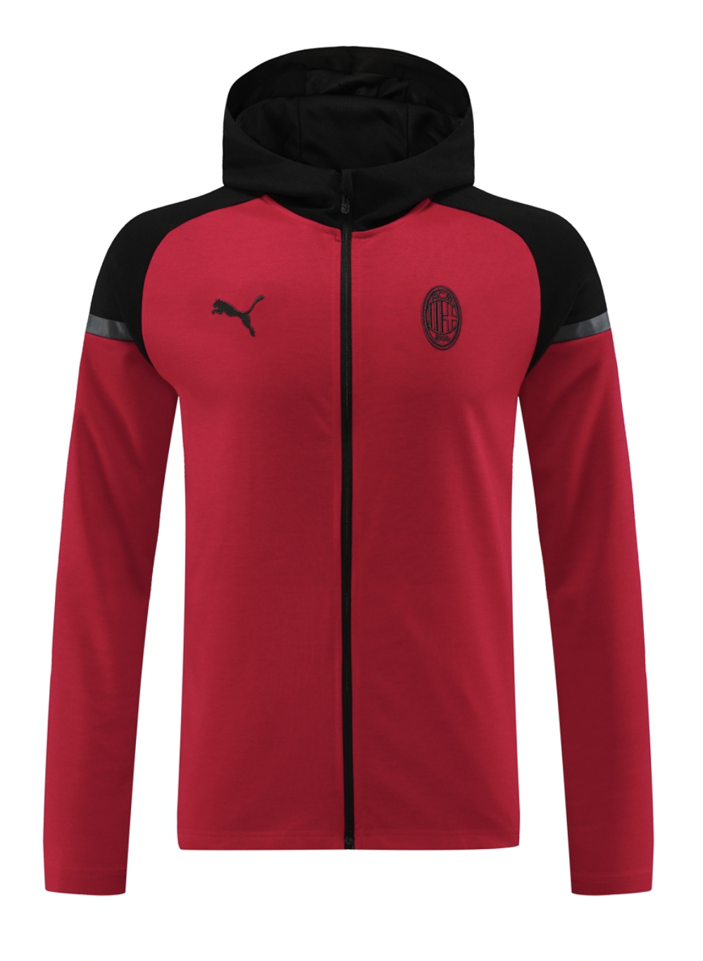 AC Milan 23/24 Men's Red-Black Long Zip Hoodie