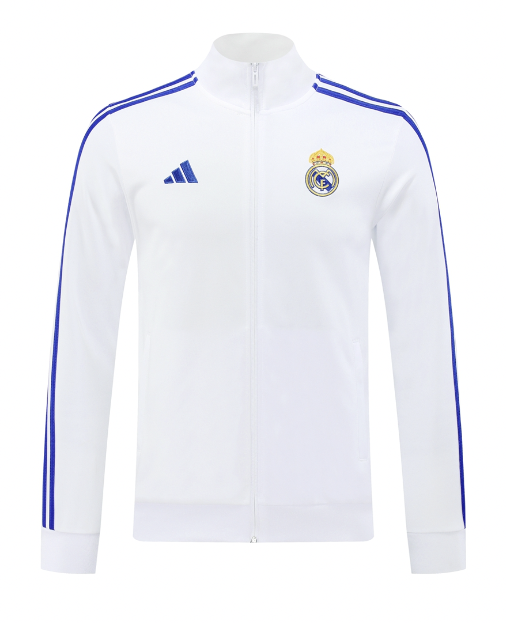 Real Madrid 24/25 Men's White Long Zip Jacket
