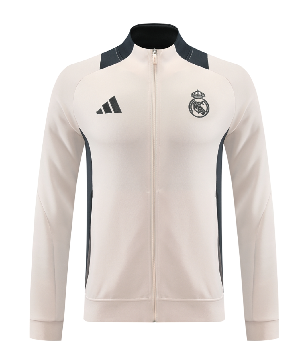 Real Madrid 24/25 Men's Beige Long Zip Jacket