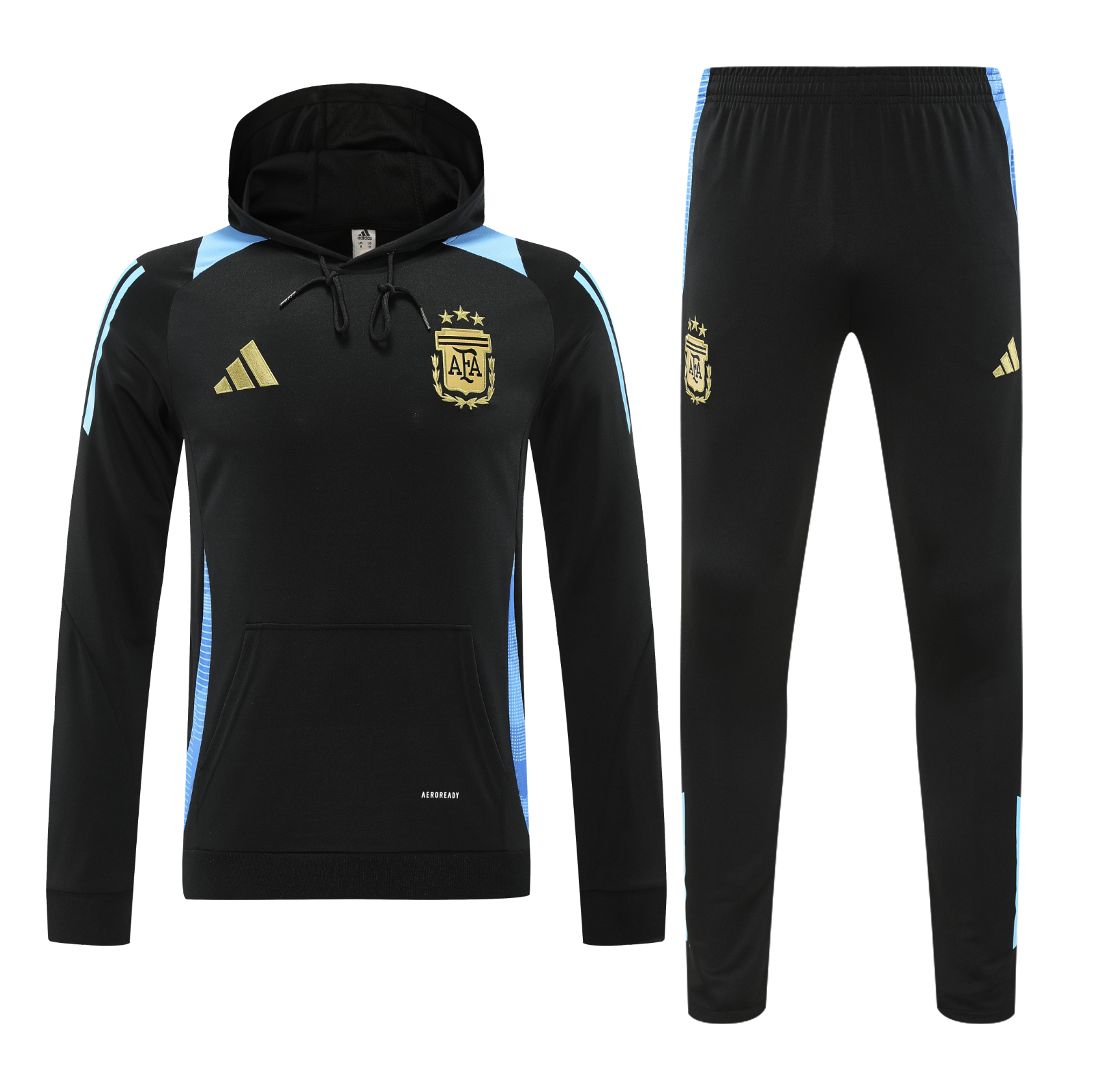 Argentina 24/25 Men's Black Hoodie Tracksuit