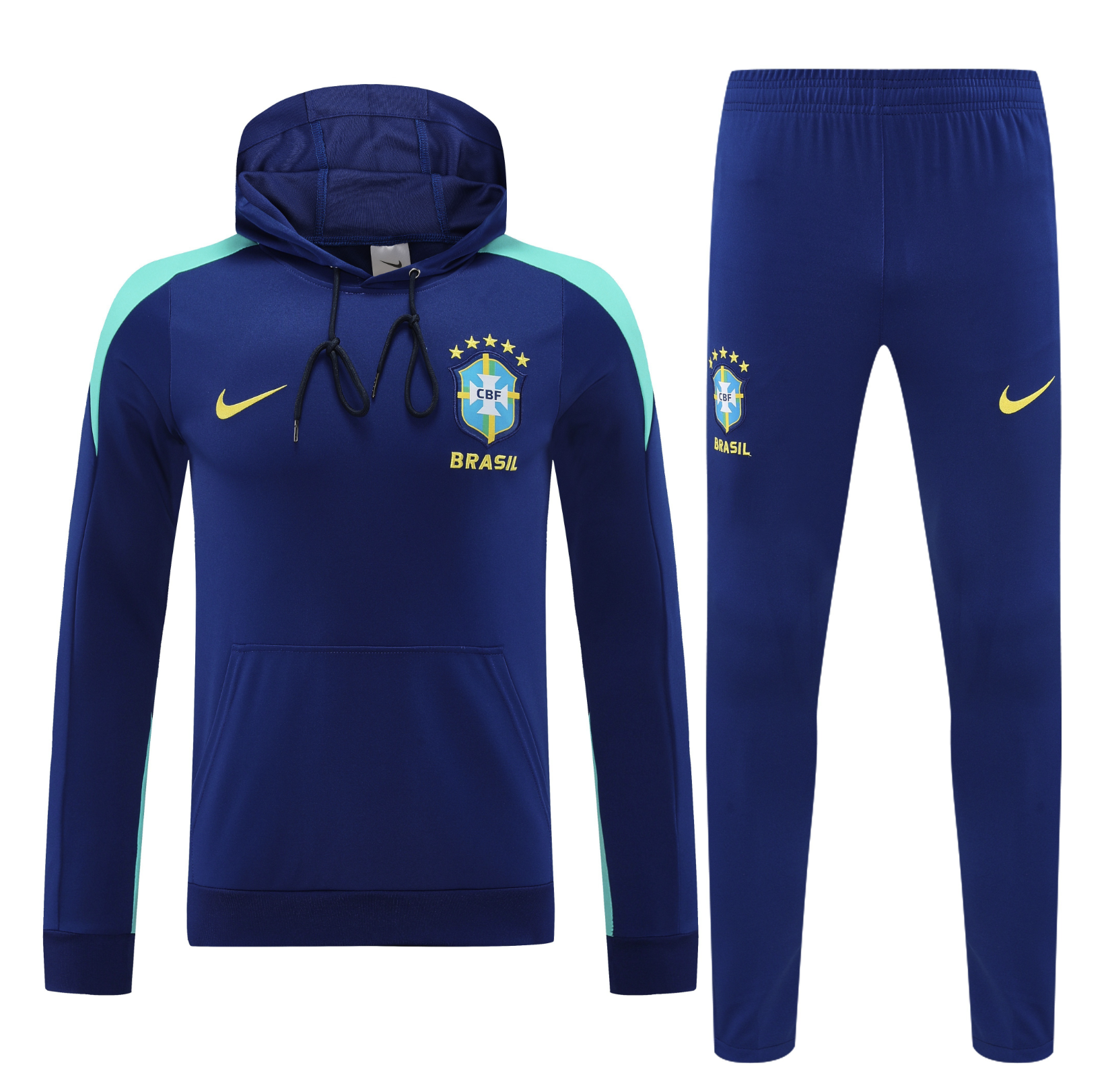 Brazil 24/25 Men's Navy Hoodie Tracksuit