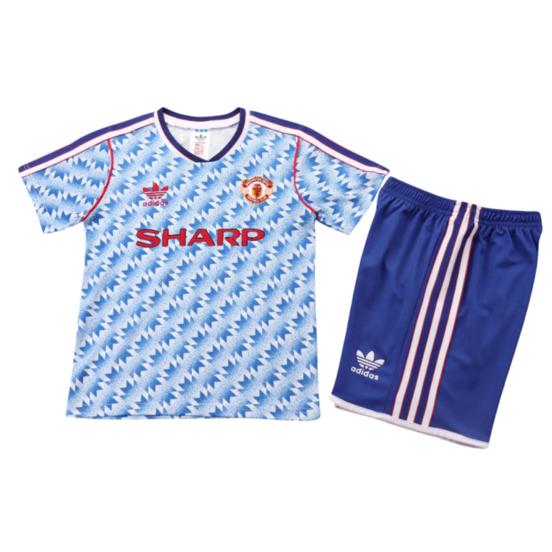 Manchester United 90/92 Kid's Away Retro Mini-Kit