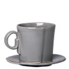 Vietri Lastra Gray Espresso Cup & Saucer