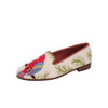 By Paige Needlepoint Shoes Red and Blue Needlepoint Parrot Women's Loafers