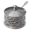 Match Pewter Cutwork Parmesan Dish with Spoon