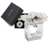 Bloom Napkin Rings in Clear & Silver, Set of 4 in a Gift Box by Kim Seybert