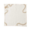 Kim Seybert Imperial Dragon Napkin in White, Gold & Silver - Set of 4