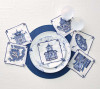 Indochine Cocktail Napkins in White & Blue, Set of 6 in a Gift Box by Kim Seybert