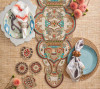 Suzani Drink Coasters in Multi, Set of 4, in a Gift Bag by Kim Seybert