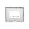 Mariposa White Leather With Pearl Drop Border 4X6 Frame