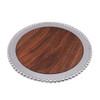 Mariposa Pearled Round Cheese Board With Dark Wood Insert
