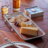 Mariposa Pearled Round Cheese Board With Dark Wood Insert