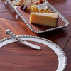 Mariposa Pearled Cheese And Cracker Server With Dark Wood Insert