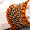 Calaisio Napkin Ring with Orange Beads - Set of 4