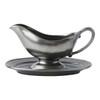 Juliska Pewter Stoneware Sauce Boat and Stand