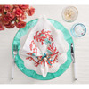 Kim Seybert Coral Spray Napkin in White, Coral & Turquoise - Set of 4