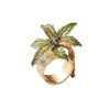 Kim Seybert Palm Coast Napkin Ring in Green & Gold - Set of 4 in a Gift Box