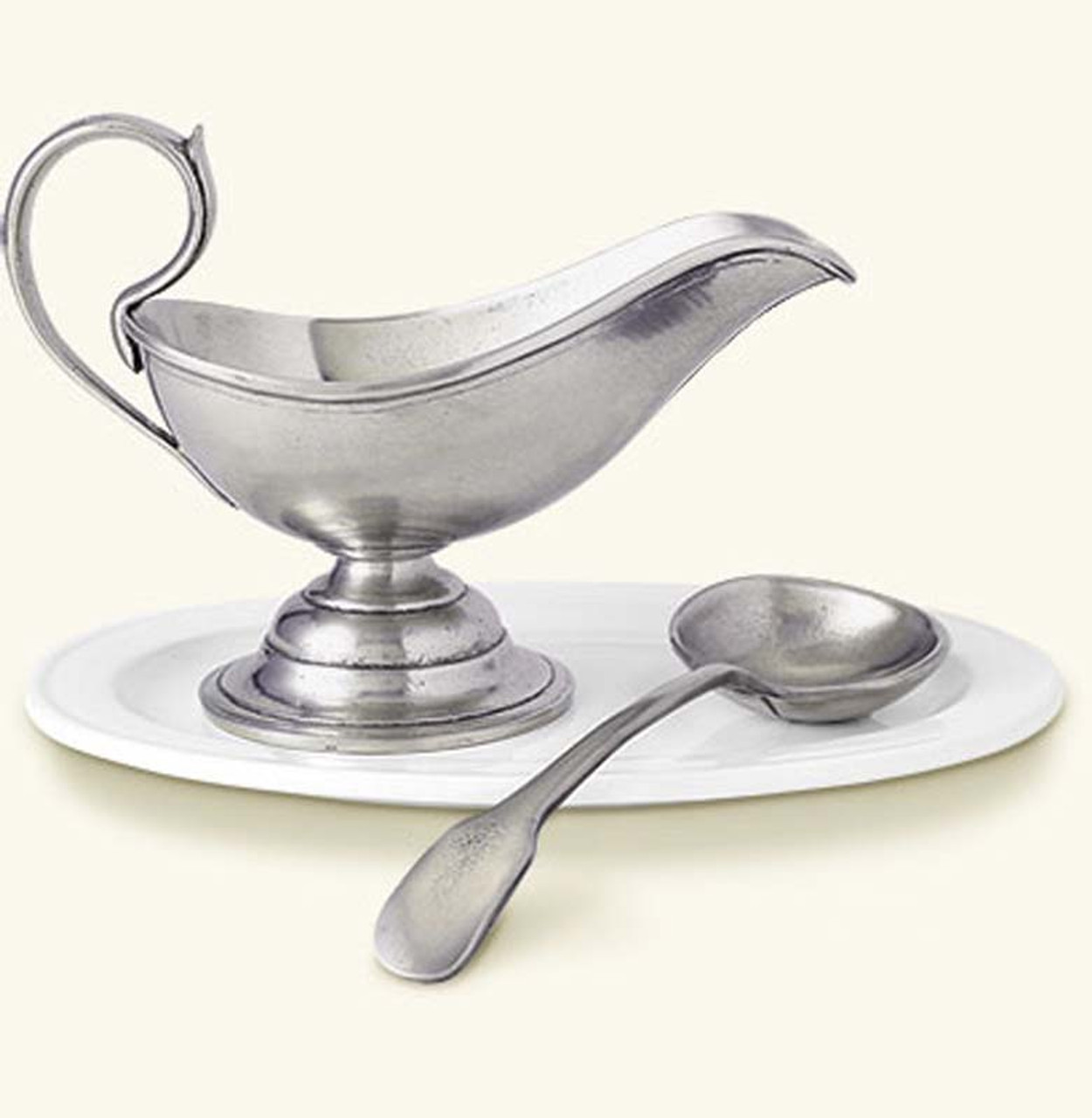 Gravy Boat with Gravy Spoon by Match Pewter