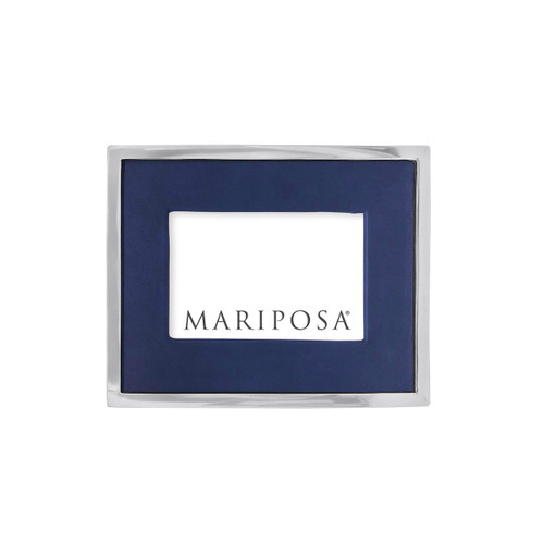 Mariposa - White Leather With Wavy Border 4X6 Frame