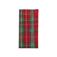 Kim Seybert Xmas Plaid Napkin in Red, Green & Gold - Set of 4