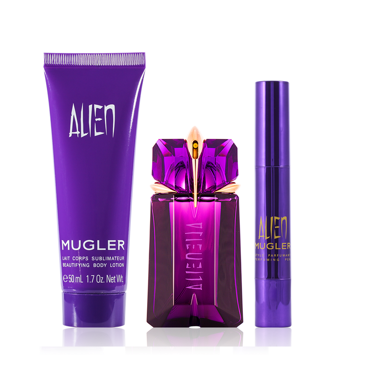 Mugler Alien 3 Piece Set 30ml EDP + Body Lotion 50ml + Perfuming Brush 7ml