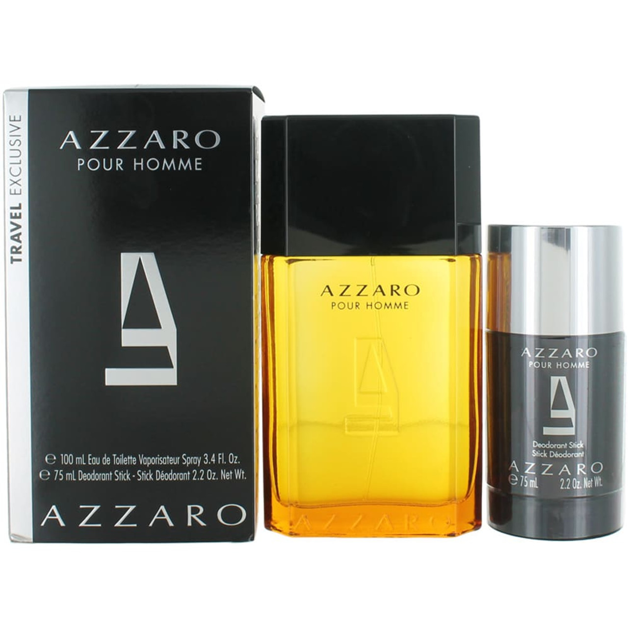 Azzaro Pour Homme Gift Set  Eau de Toilette 100ml, Hair And Body Shampoo 50ml, After Shave Balm 30ml & Bag