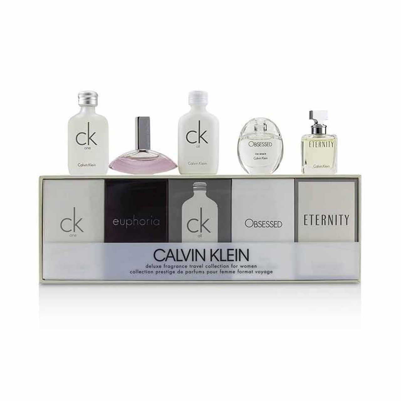 Calvin Klein Deluxe Fragrance Travel Collection For Women Miniature Gift Set 5 Pieces