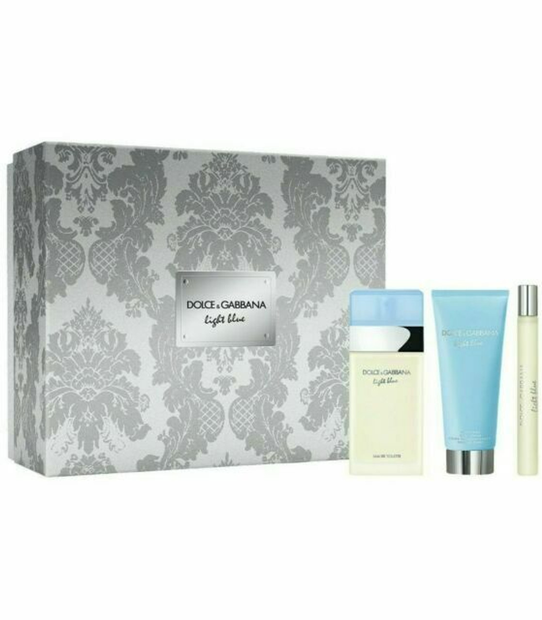Dolce & Gabbana Light Blue Gift Set 100ml EDT + 100ml Body Lotion + 10ml EDT