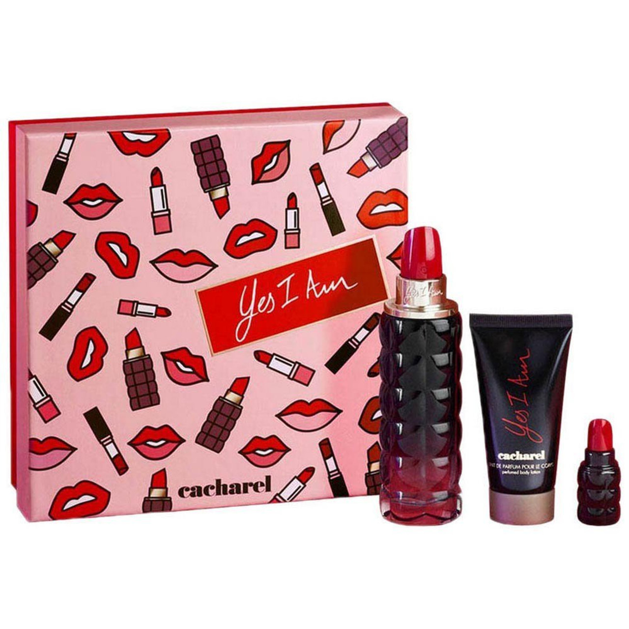 Cacharel Yes I Am Gift Set 75ml EDP + 5ml EDP + Body Lotion 50ml - LookincredibleCacharel3614273686761