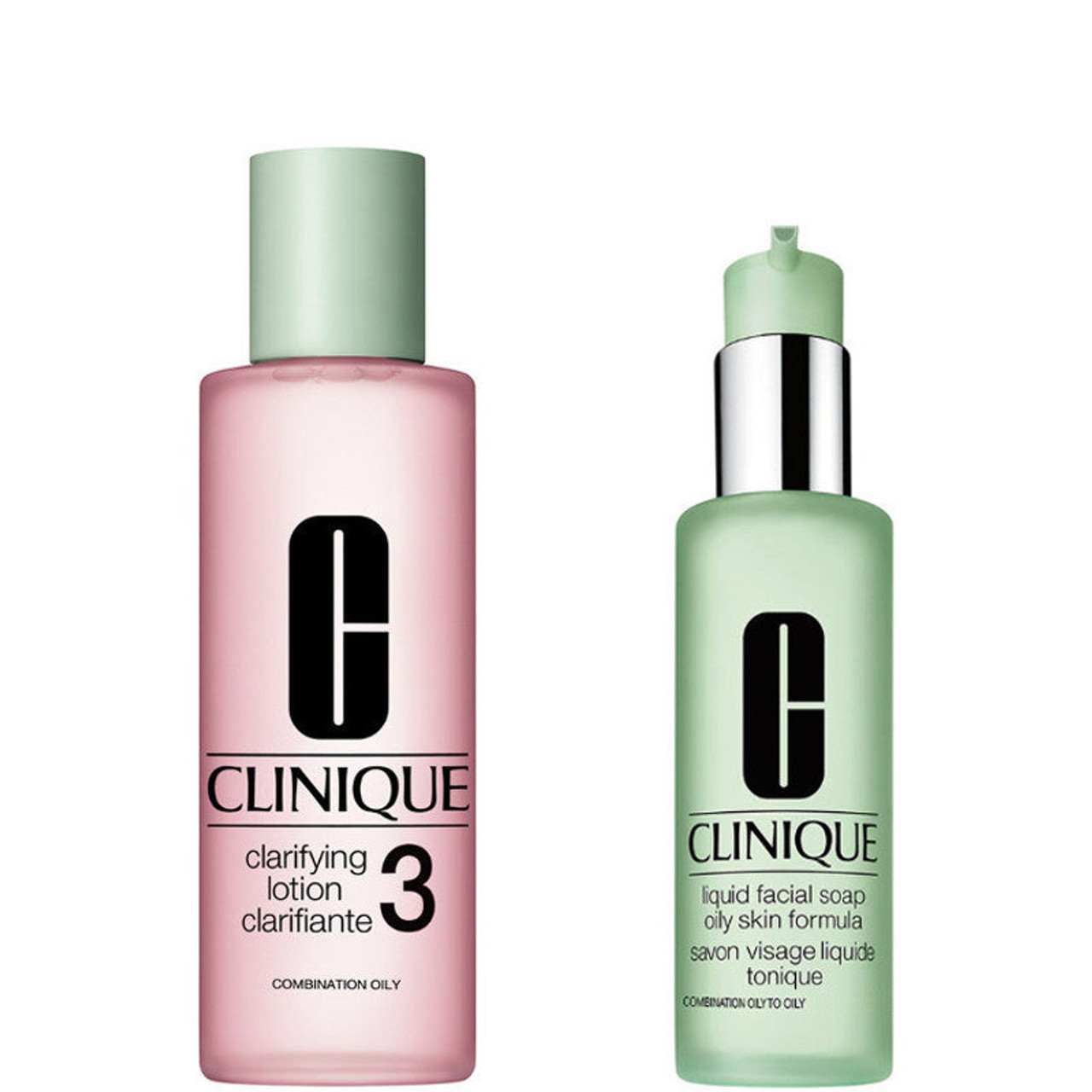 Clinique Skincare Set All About Clean Liquid Facial Soap 200ml & Clarifying Lotion 3 400ml